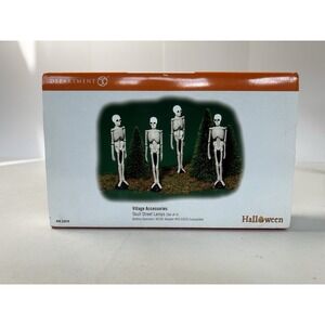 NIB DEPT 56 SKULL STREET LAMPS SET OF 4 HALLOWEEN VILLAGE #56-53079